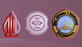 3D Logo PPLG, Halal, dan  SMKN 1 Bawang