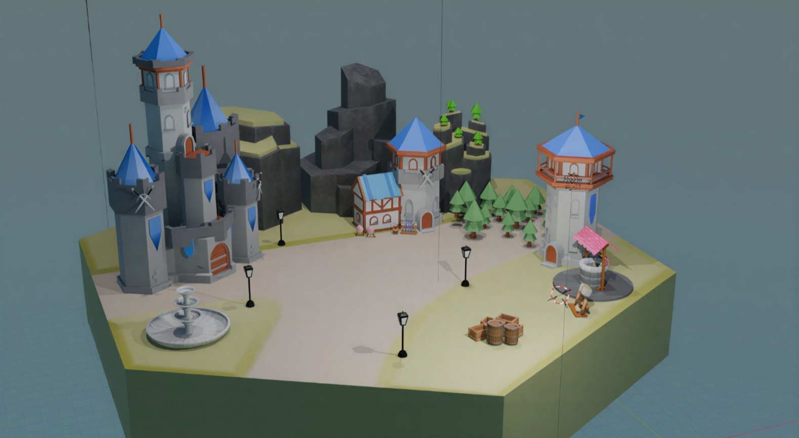 3D Low Poly Castle