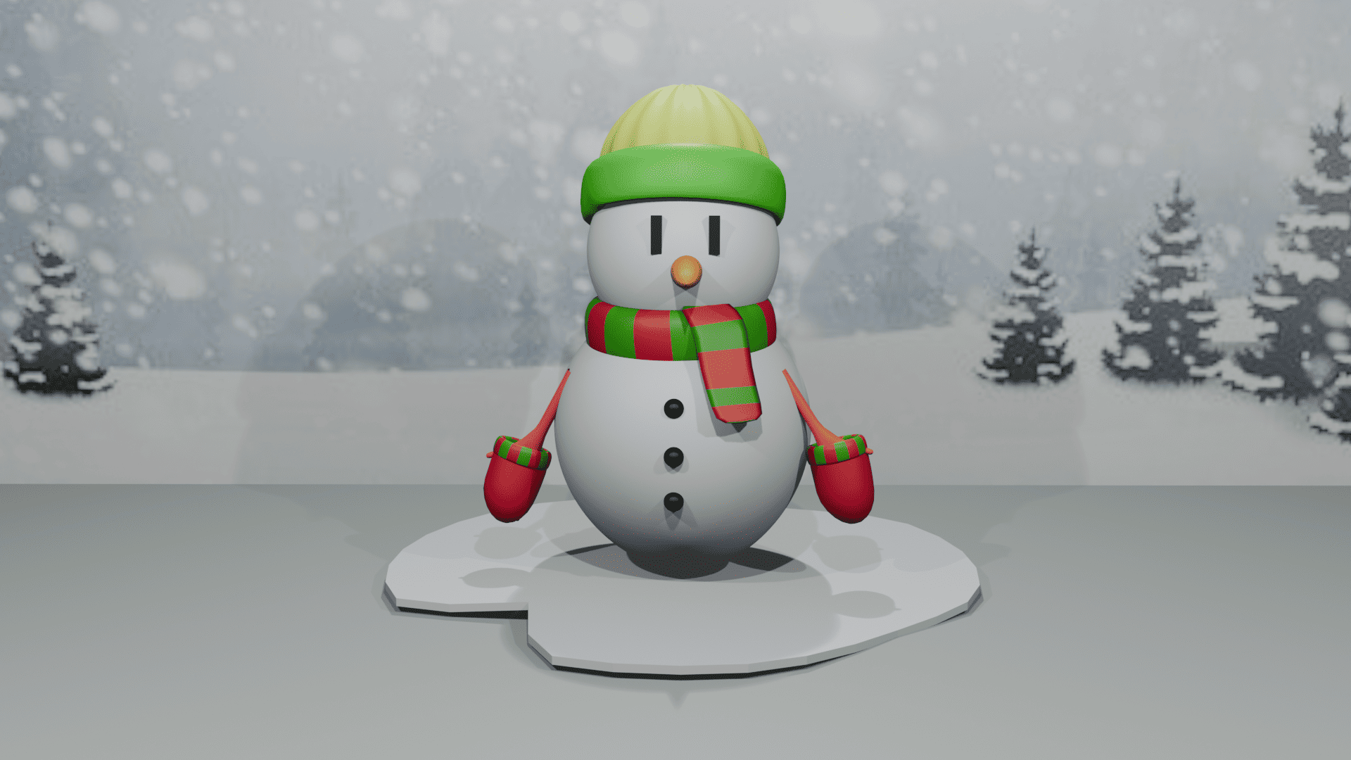 3D Karakter Stumble Guys Snowman