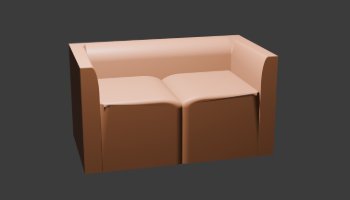 Asset 3D Bentuk Sofa Simpel
