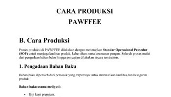 Cara Produksi Produk Usaha Pawffee