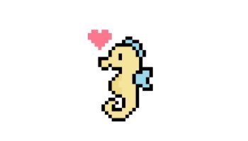 Cute Seahorse Pixel Art Design