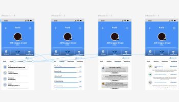 Desain Prototype Figma Aplikasi Portofolio Biodata || RPL 2