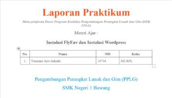 Instalasi Flyenv dan Instalasi Wordpress