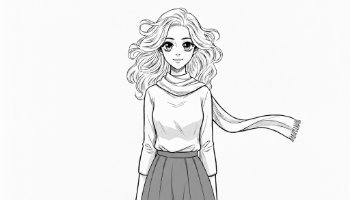 Karakter novel hitam putih rambut curly