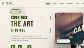 Landing page website Patawi Coffee