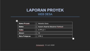 Laporan Project Web Desa Sokanandi