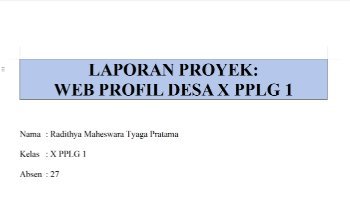 Laporan Project Web Desa Radithya M.T.P