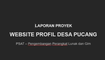 Laporan Website Profil Desa Pucang