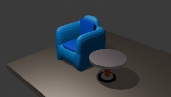 Model 3D Sofa dan Meja Minimalis