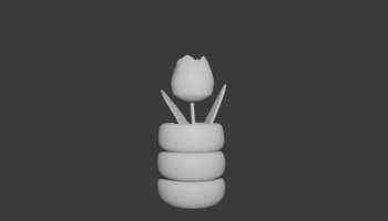 Model 3D Vas Bunga Tulip - Untextured