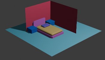 Model simpel 3D kamar impian