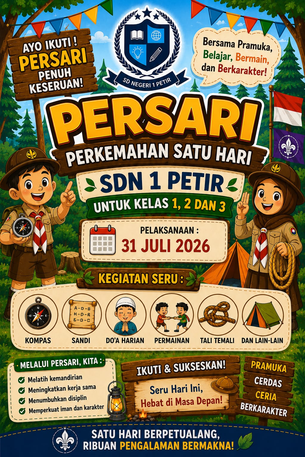 Jasa Pembuatan Poster Kegiatan Pramuka PERSARI SDN 1 PETIR