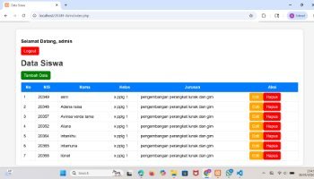 pemprograman phh data siswa dengan  basis data