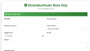 Pendaftaran Ekstra Voly