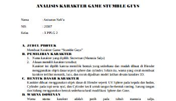 PSAT - Laporan Singkat Pembuatan Karakter Game Stumble Guys
