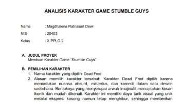 PSAT- Laporan Singkat Pembuatan Karakter Game Stumble Guys