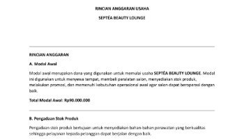 Rincian Anggaran  Plan Budget 90jt || PKWU