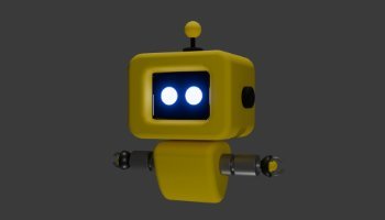 Robot Mini Mata Biru Futuristik