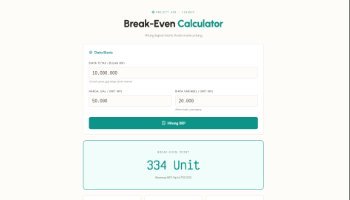 Web Break Even Calculator - Portfolio #38