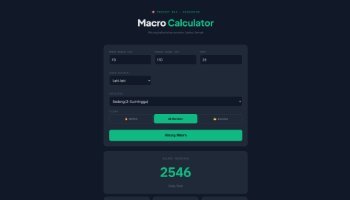 Web Macro Calculator - Portfolio #69