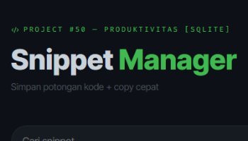 Web Snippet Manager - Portfolio #76