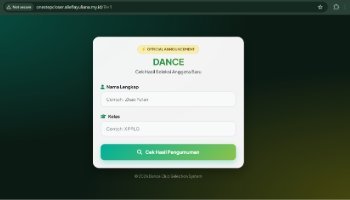 website pengumuman hasil seleksi ekstra tari modern